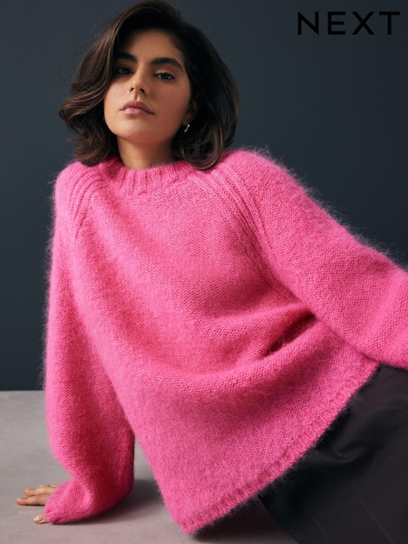 Pink Premium Alpaca Blend Soft Touch Knitted Jumper (B42682) | AED268
