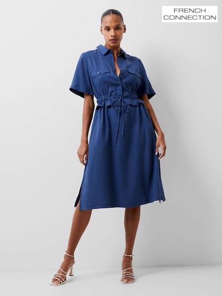 Albastru - French Connection Arielle Rochie tip cămașă (B42703) | 415 LEI