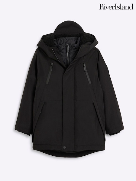 River Island Black Boys Parka Coat (B42795) | CA$114