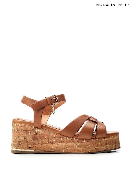 Bronz - Moda in Pelle Poppiee Woven Two Part Pantofi cu platformă Sandale (B43002) | 464 LEI