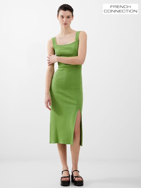 French Connection Rib Rassia Square Neck Dress (B43118) | 182 LEI