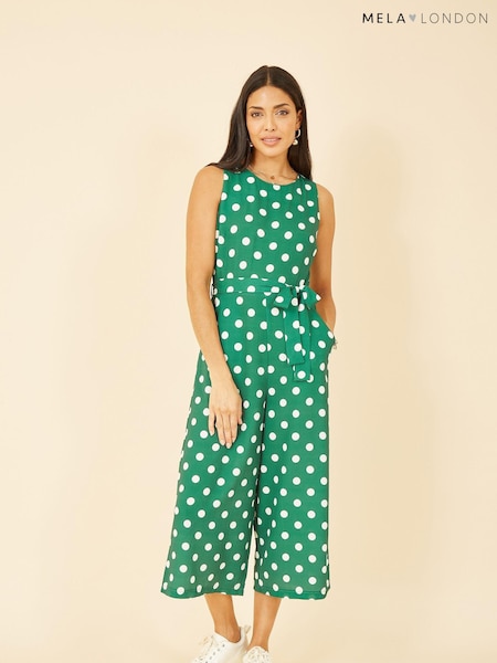 Mela Green Polka Dot Culotte Jumpsuit (B43212) | €24