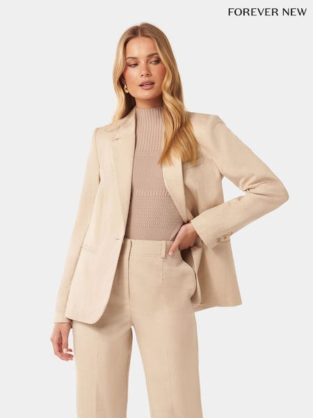 Forever New Lucy Single Breasted Blazer with a Touch of Linen (B43265) | €29