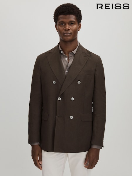 Oscar Jacobson Linen Double Breasted Blazer (B43428) | €635