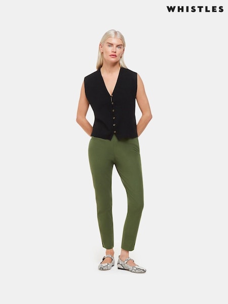 Whistles Khaki Green Petite Super Stretch Trousers (B43505) | €63