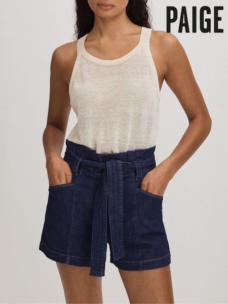 Paige Belted Denim Shorts (B43511) | €323