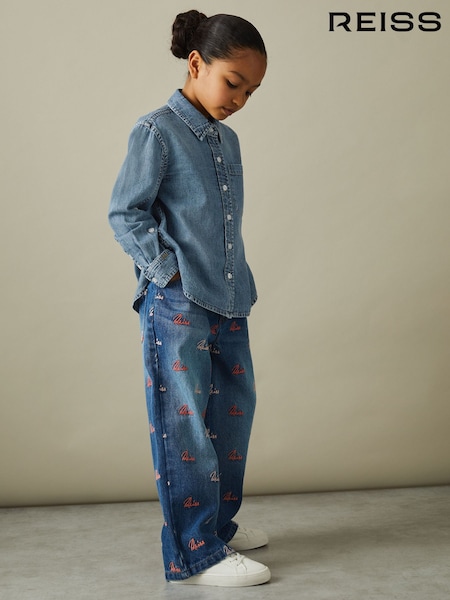 Reiss Blue Rosie 4-9 yrs Denim Button-Through Shirt (B43690) | €55