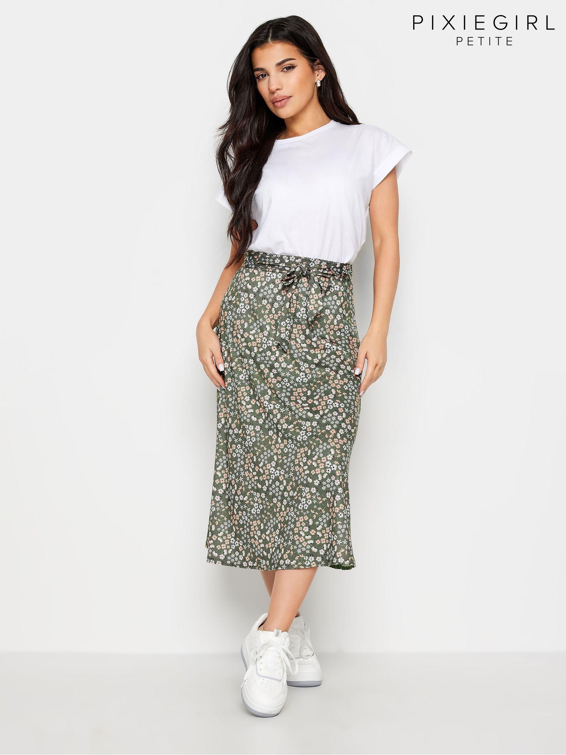 petite a line midi skirt