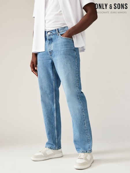 Only & Sons Blue Straight Leg Jeans (B43780) | €64