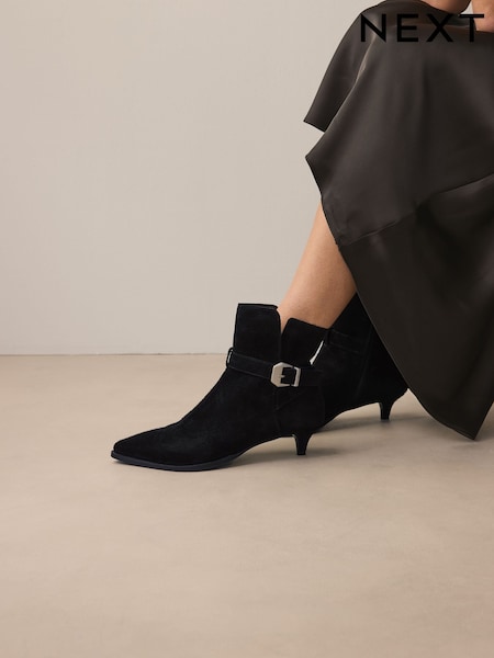 Musta mokka - Buckle Detail Western Boho Ankle Boots (B43795) | €97