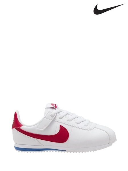 Nike White/Blue/Red Junior Cortez EasyOn Trainers (B44026) | €59
