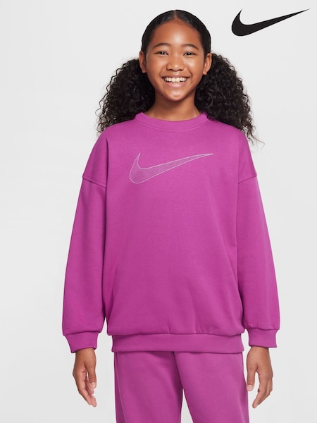 Фиолетовая фуксия - Nike Oversized Shine Crew Sweatshirt (B44140) | €50