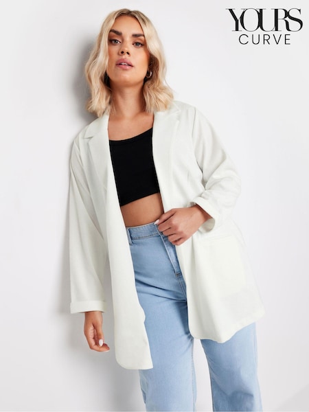 Vit - Yours Curve Textured Blazer (B44235) | kr820