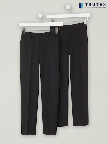Trutex Boys Regular Leg Black 2 Pack School Trousers (B44269) | 38 € - 45 €