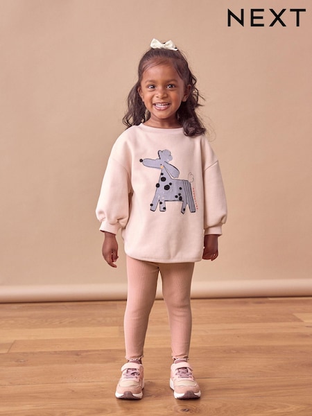 Pale Pink Sweatshirt & Leggings Set (3mths-7yrs) (B44385) | AED49 - AED63