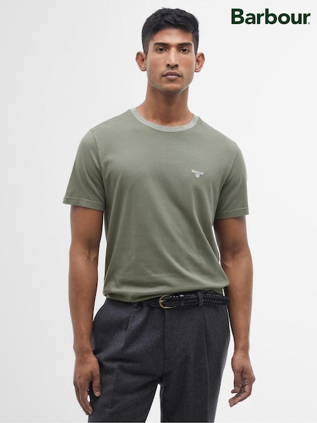 Barbour® Green Marlton Contract Collar 100% Cotton T-Shirt (B44494) | 118 QAR