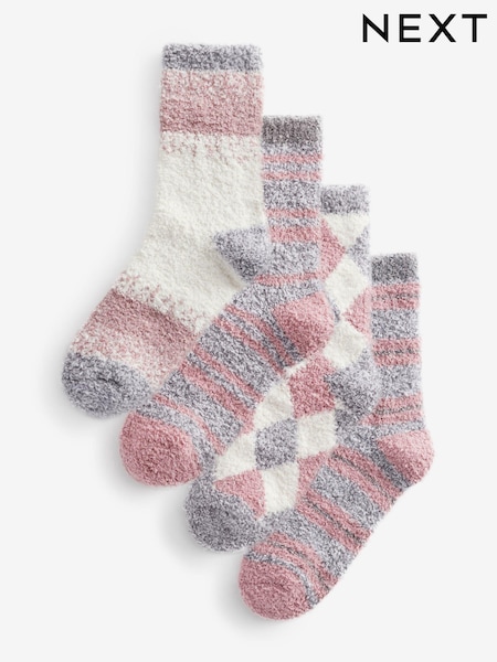 Pink/Grey Cosy Socks 4 Pack (B44564) | €20