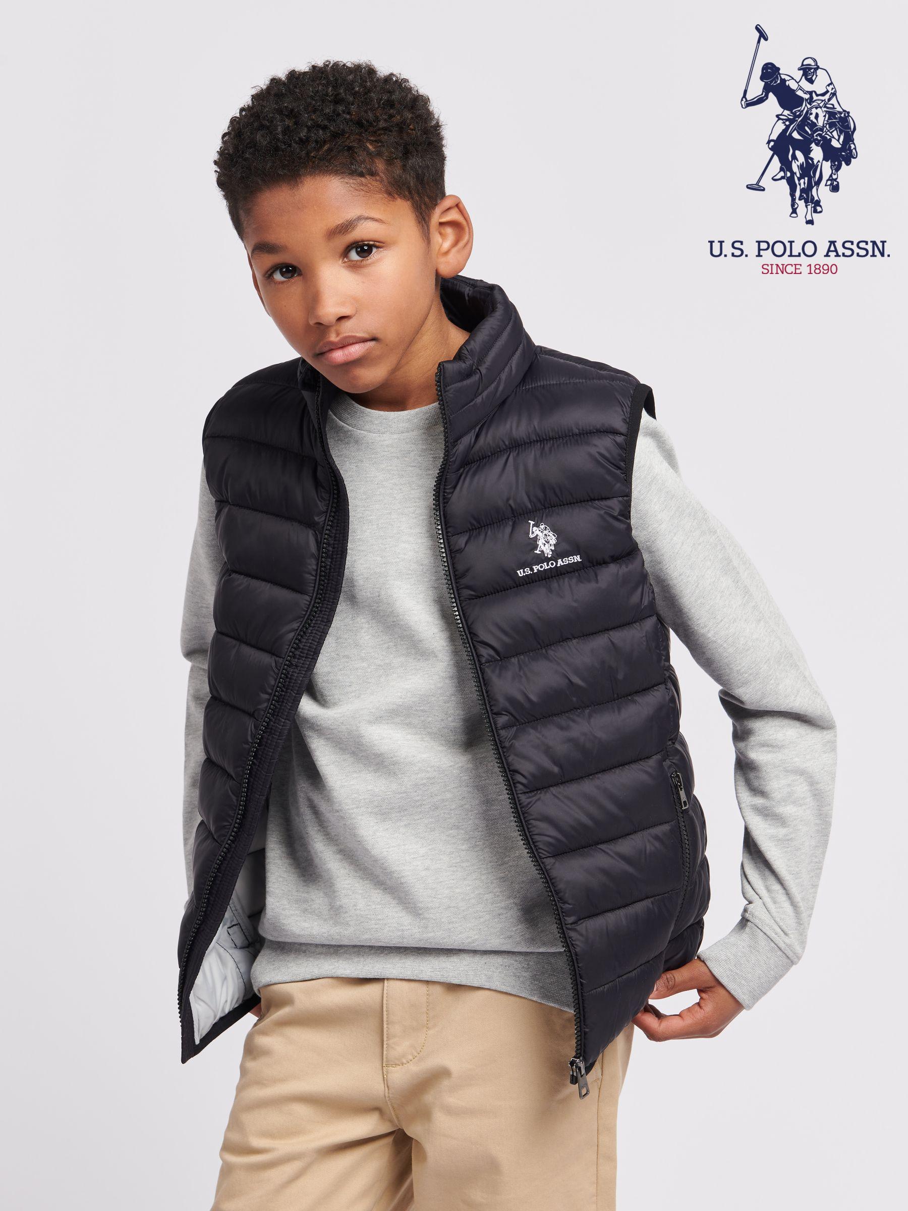 Us polo assn sleeveless jacket on sale