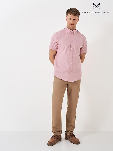 Crew Clothing Pink Short Sleeve Oxford 100% Cotton Shirt (B44921) | €31