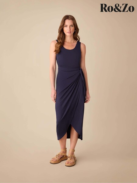 Ro&Zo Blue Petite Petite Jersey Tie Waist Dress (B44968) | €47