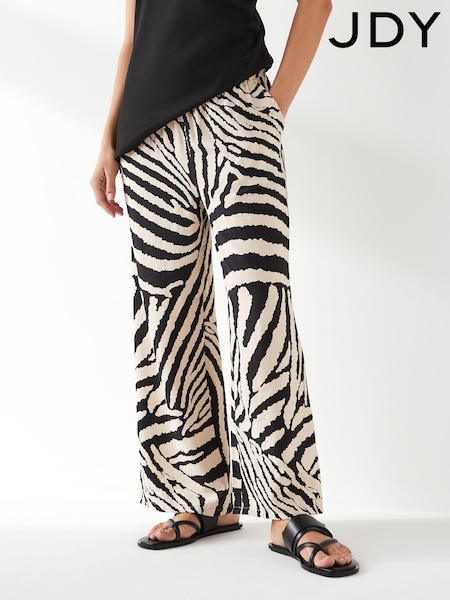 Белый - JDY Zebra Print Wide Leg Trousers (B45017) | €14