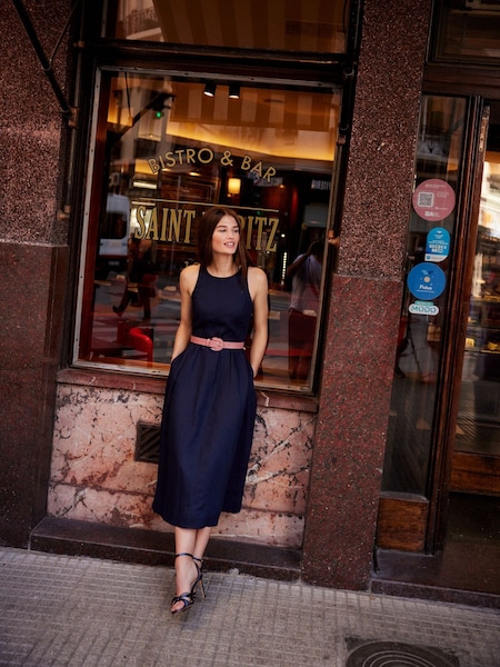 Boden Blue Carla 100% Linen Midi Dress (B45060) | €89