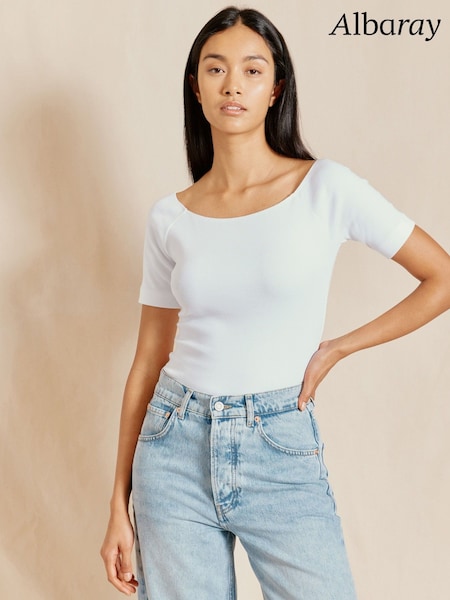Valkoinen - Albaray Bardot Musta Top (B45151) | €46