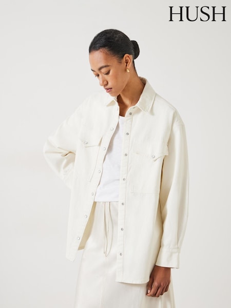 Blanco - Hush Oversized Davina Denim 100% Cotton Shirt (B45267) | 112 €