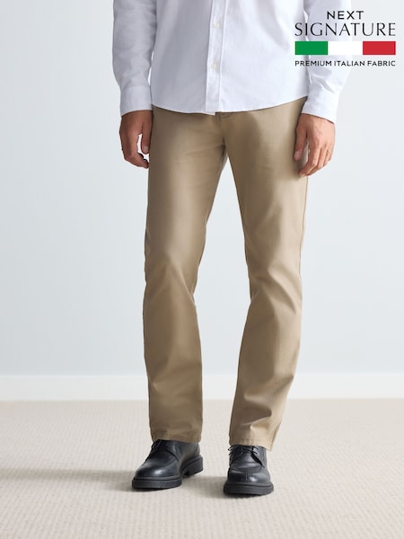 Stone Natural Slim Fit Nova Fides Italian Signature Chino Trousers (B45296) | €37