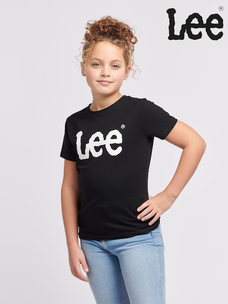 Черный - Lee Girls Regular Fit Wobbly Graphic T-Shirt (B45393) | €24 - €29