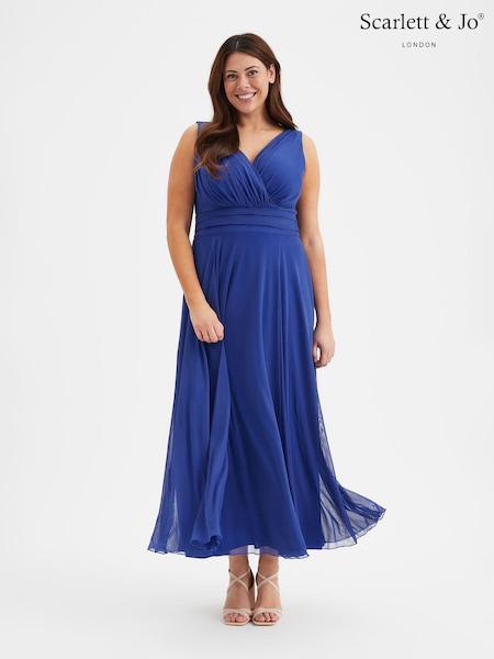 Синий - Scarlett & Jo Nancy Marilyn Mesh Maxi Dress (B45433) | €113