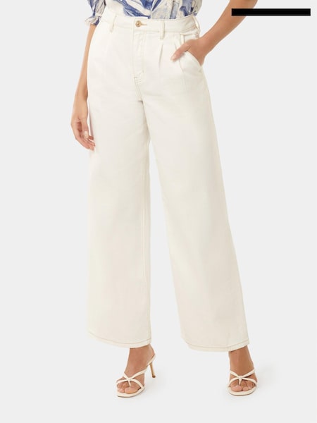 Forever New White Pippa Wide Leg Jeans (B45521) | €38
