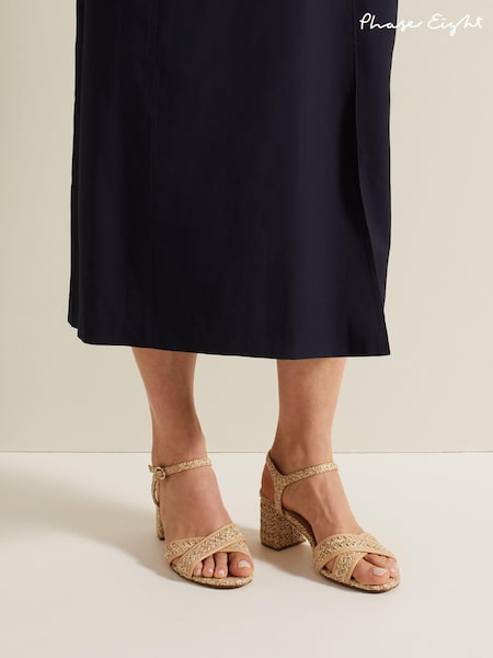 Phase Eight Natural Raffia Block Heels (B45577) | €83