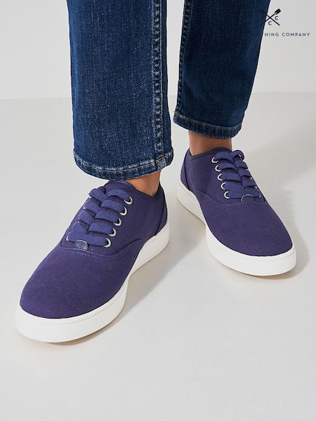 Crew Clothing Blue Canvas Lace Up Trainers (B45610) | €31