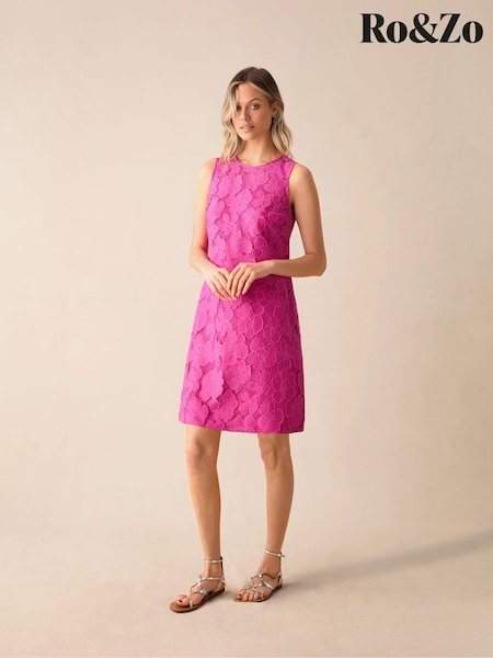 Розовый - Ro&Zo Lace Mini Shift Dress (B45626) | €57