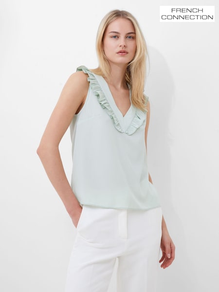 French Connection Crepe Light Ruffle Top (B45751) | 196 LEI
