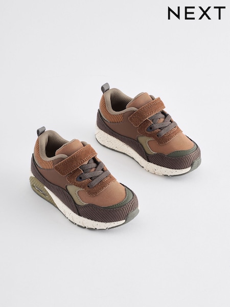 Tan Brown Elastic Lace Trainers (B45794) | AED81 - AED88