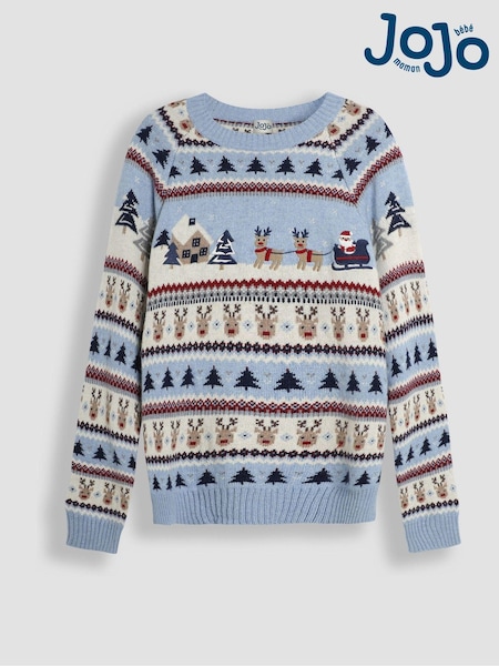 Jojo Maman Bébé Mens Christmas Scene Fair Isle Pattern Jumper (B45848) | ‏246‏₪