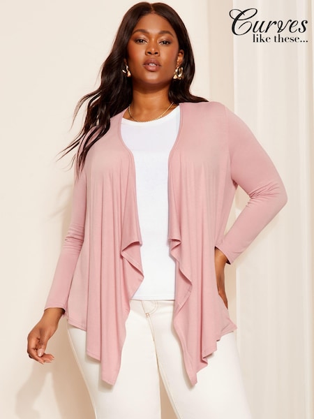 rožnata - Curves Like These Waterfall Cardigan (B45862) | € 19