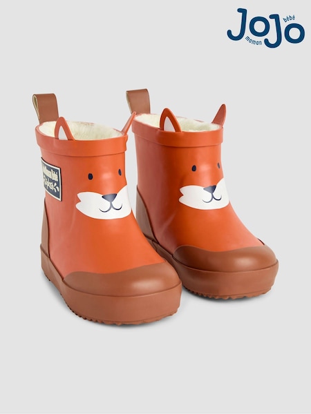 JoJo Maman Bébé Rust Cosy Lined Fox Ankle Wellies (B45878) | €38 - €41