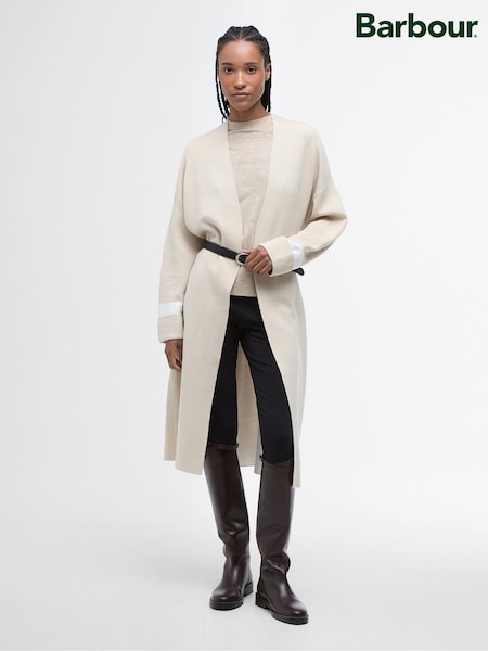 Barbour® Beige Coretta Longline Knitted 100% Cotton Cardigan (B45906) | €99