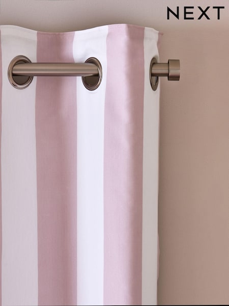 Pink/White Stripe Blackout Thermal Eyelet Curtains (B45910) | €63 - €139
