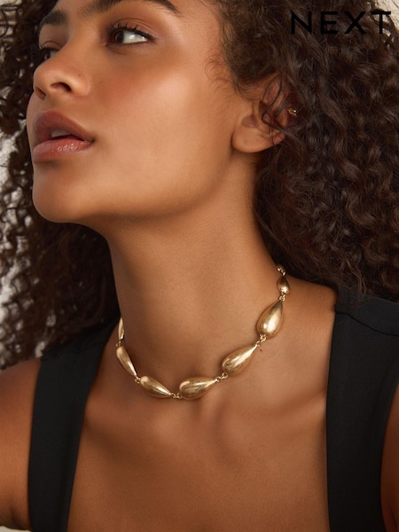 Gold Tone Teardrop Necklace (B46103) | €9.50