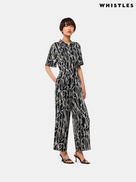 Whistles Bamboo Shoots Edina Black Jumpsuit (B46133) | €95