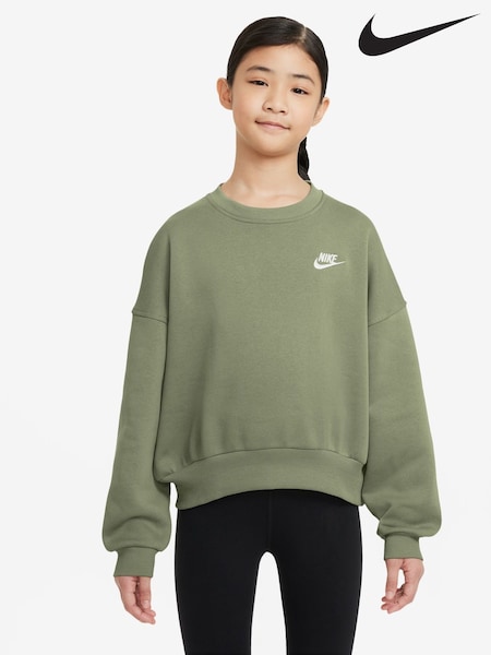 ירוק שמן - Nike Club Fleece Boxy Crewneck Sweatshirt (B46169) | ‏176‏₪