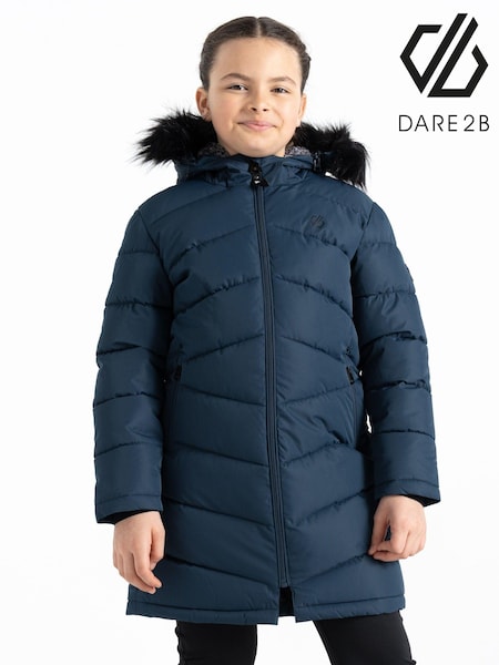 Dare 2b Girls Striking III Hooded Long Line Jacket (B46177) | ₪352