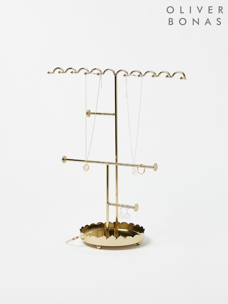 Oliver Bonas Gold Metal Wiggle Metal Jewellery Stand (B46210) | €52