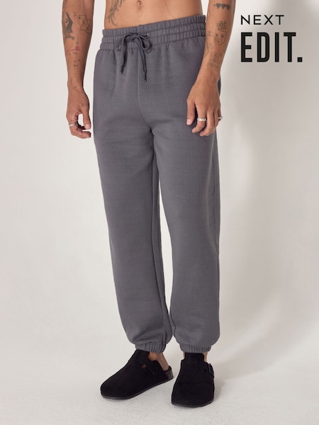 Slate Grey EDIT Heavyweight Textured Joggers (B46228) | AED70