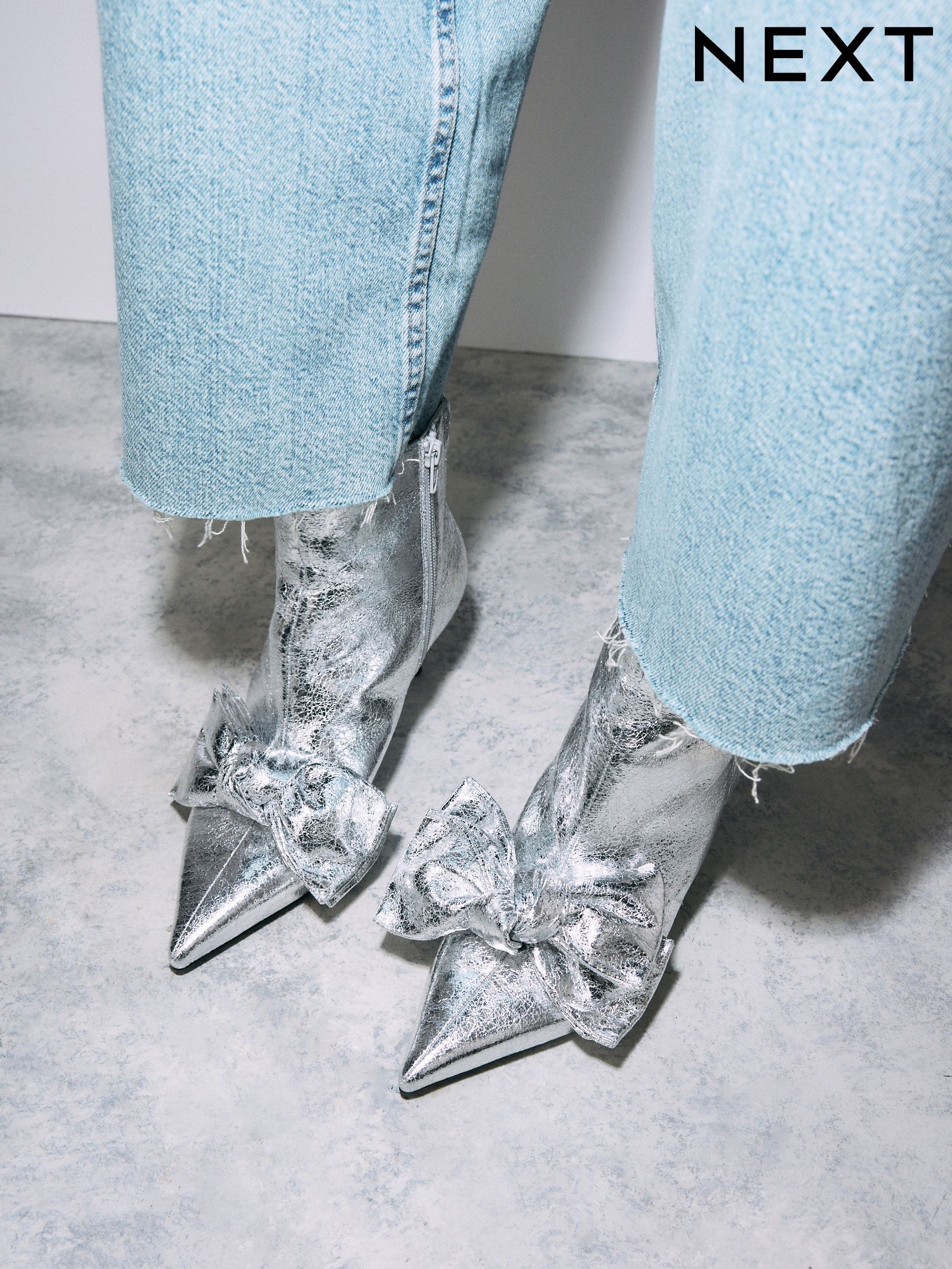 Next silver boots new arrivals