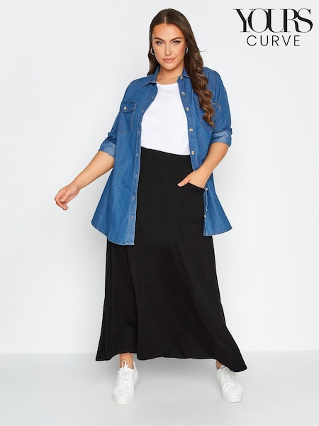 Yours Curve Maxi Jersey Skirt (B46377) | ‏156‏₪